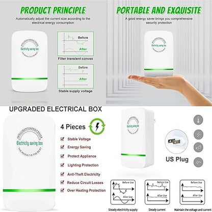 Energy Saving Device, Electricity Saving Device Save Electricity, Elon-Musk's Electricity Saving Box, Esaver Watt Energy Savers Plug in US 90V-250V 30KW（5PCS, Black）
