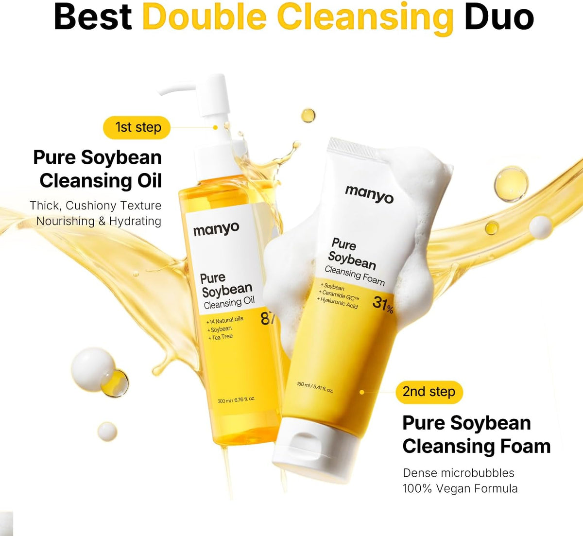 Pure Korean Facial Cleanser by Ma:nyo – Blackhead Remover & Daily Makeup Cleansing Oil with Argan Oil, Korean Skincare for Women, 190ml