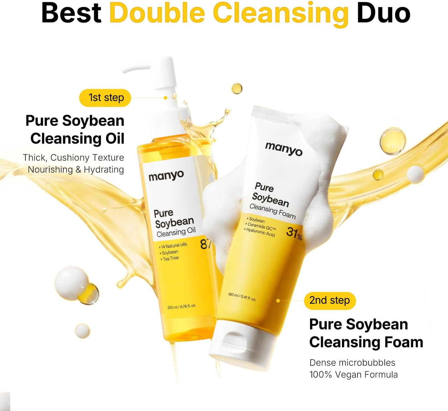 Pure Korean Facial Cleanser by Ma:nyo – Blackhead Remover & Daily Makeup Cleansing Oil with Argan Oil, Korean Skincare for Women, 190ml