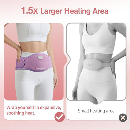 Comfytemp Portable Belly and Back Heating Pad for Period Soothing, FSA Eligible HSA Cordless Dual-Zone Menstrual Heating Pad Wearable Belt for Abdomen Waist, 3 Timer&Heat, Girl Women Mother Daughter