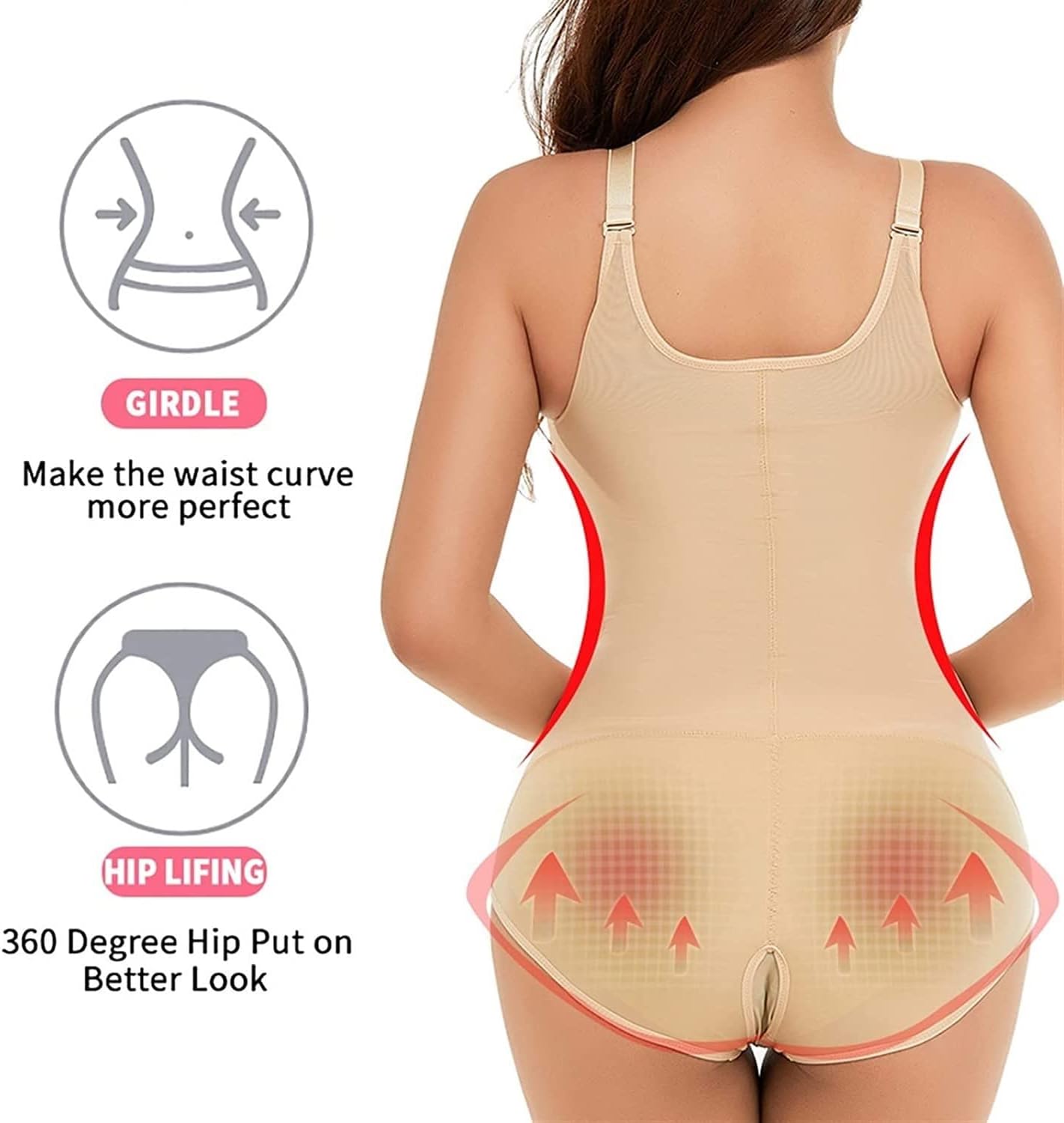 Women’s High-Waist Shapewear Bodysuit – Tummy Control & Butt Lifting Body Shaper, Seamless Plus Size Lingerie for Women (Black, XXXL)