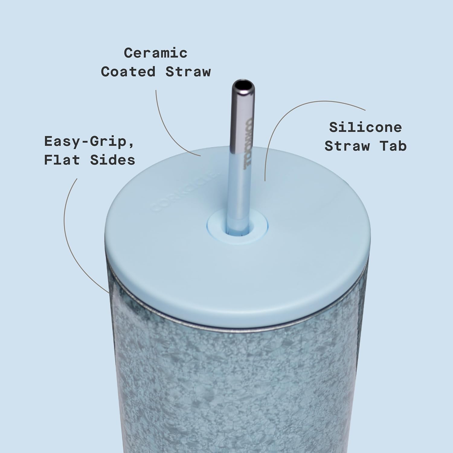 Corkcicle Cold Cup - Triple Insulated Tumbler with Straw - 12 Hours Cold - Leak-Resistant Lid - Easy Grip - Non-Slip Bottom - Summer Drinkware Gift - Keeps Drinks Ice Cold - 24 oz - Ice Breaker