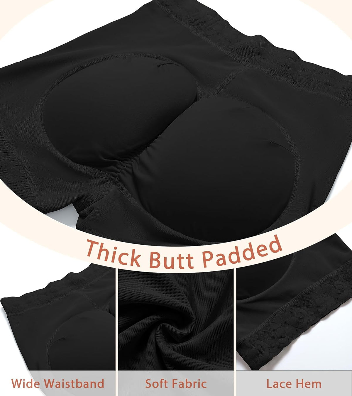 Padded Underwear for Women Butt Pads Shapewear Shorts Booty Padding Lace Panties Butt Lifter Hip Enhancer