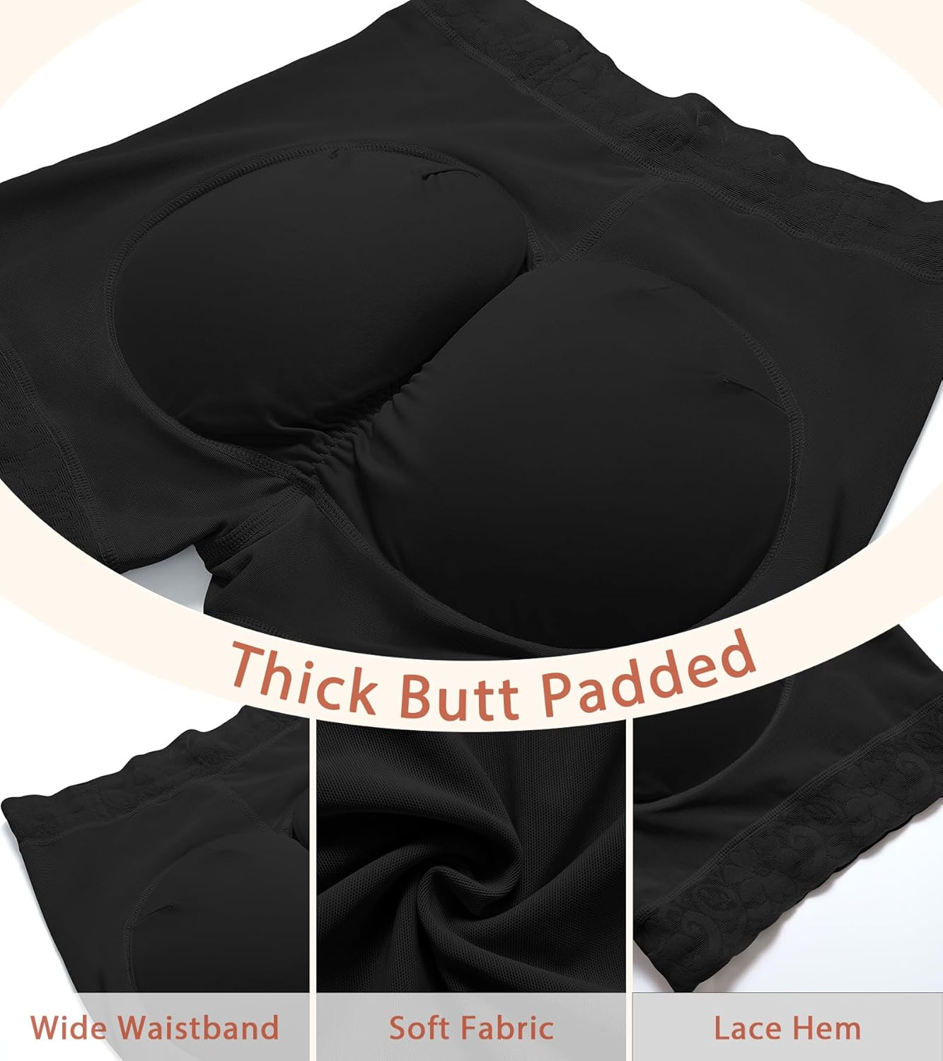 Padded Underwear for Women Butt Pads Shapewear Shorts Booty Padding Lace Panties Butt Lifter Hip Enhancer