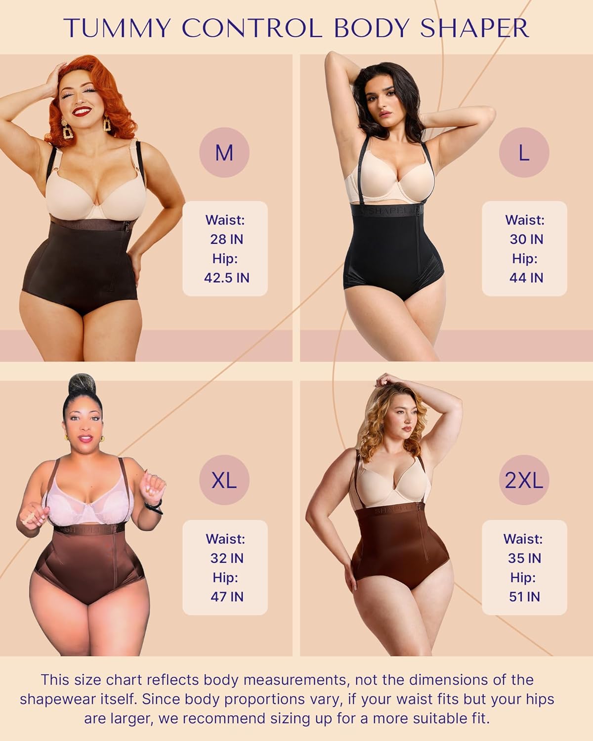SHAPELLX Tummy Control Shapewear for Women Fajas Colombianas Body Shaper Side Zipper High Waisted Panties (6X-Large Black)