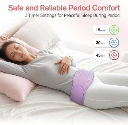 Comfytemp Portable Belly and Back Heating Pad for Period Soothing, FSA Eligible HSA Cordless Dual-Zone Menstrual Heating Pad Wearable Belt for Abdomen Waist, 3 Timer&Heat, Girl Women Mother Daughter