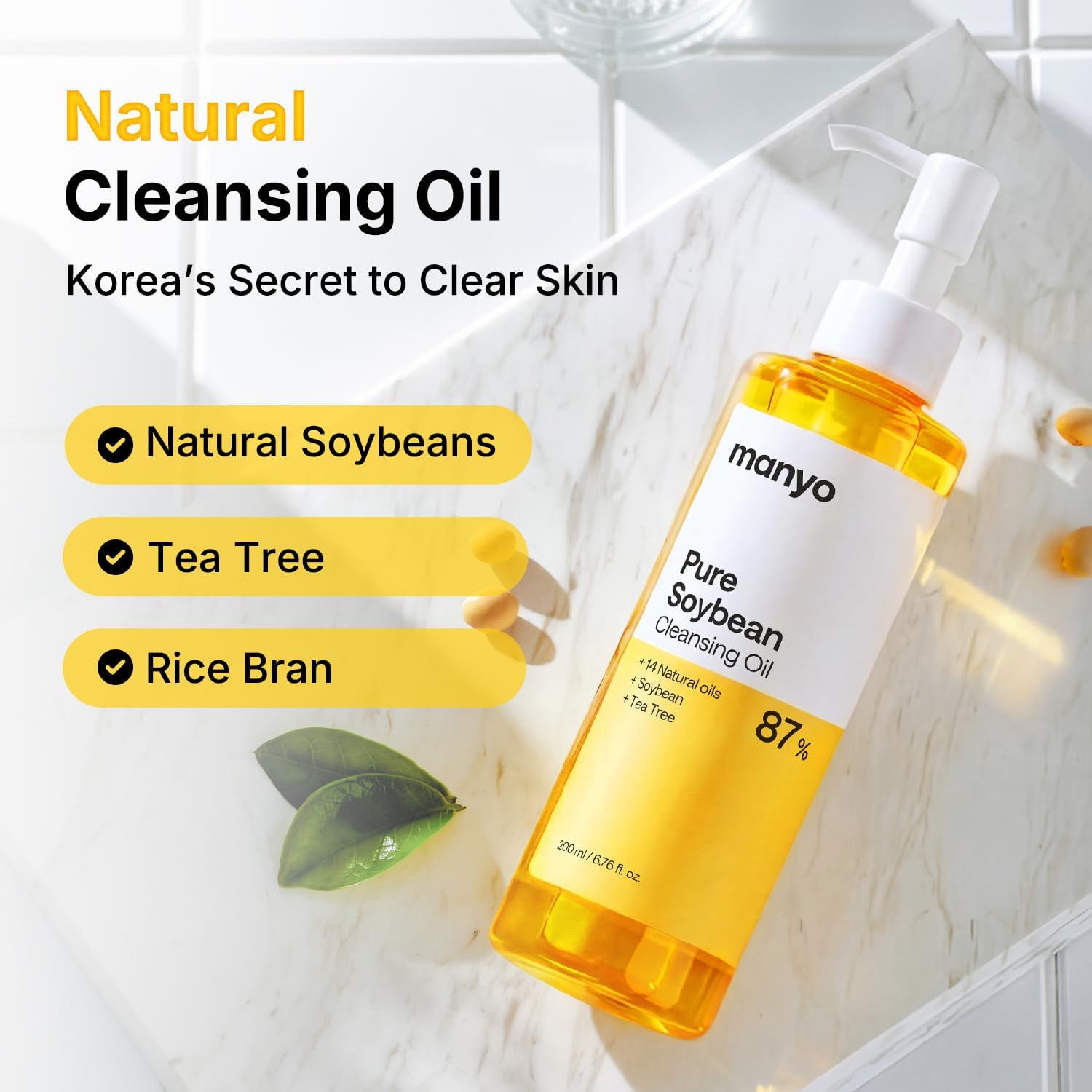 Pure Korean Facial Cleanser by Ma:nyo – Blackhead Remover & Daily Makeup Cleansing Oil with Argan Oil, Korean Skincare for Women, 190ml