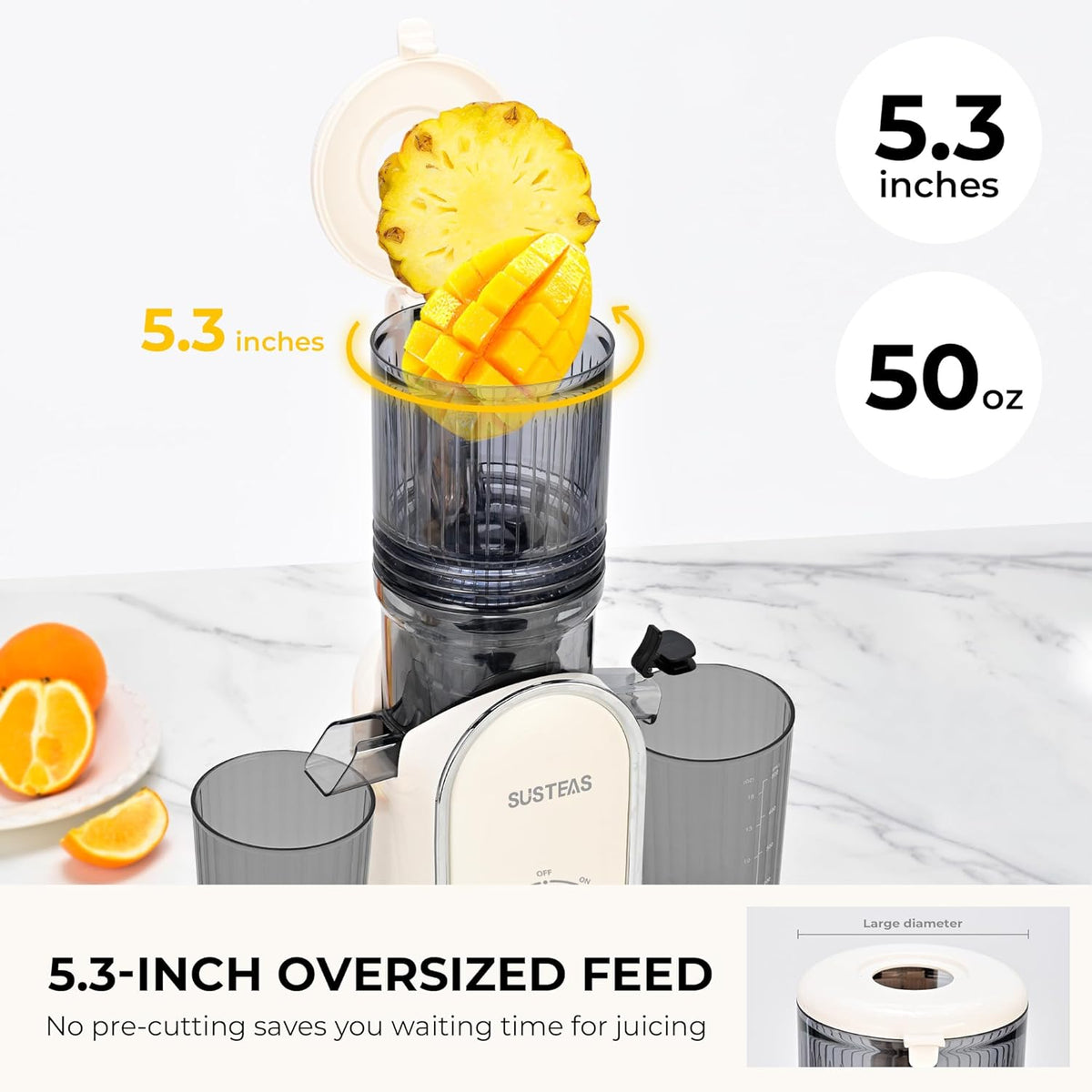 SUSTEAS Cold Press Juicer, 5.3