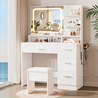LIVELYGLOW Makeup Vanity Desk Set, White