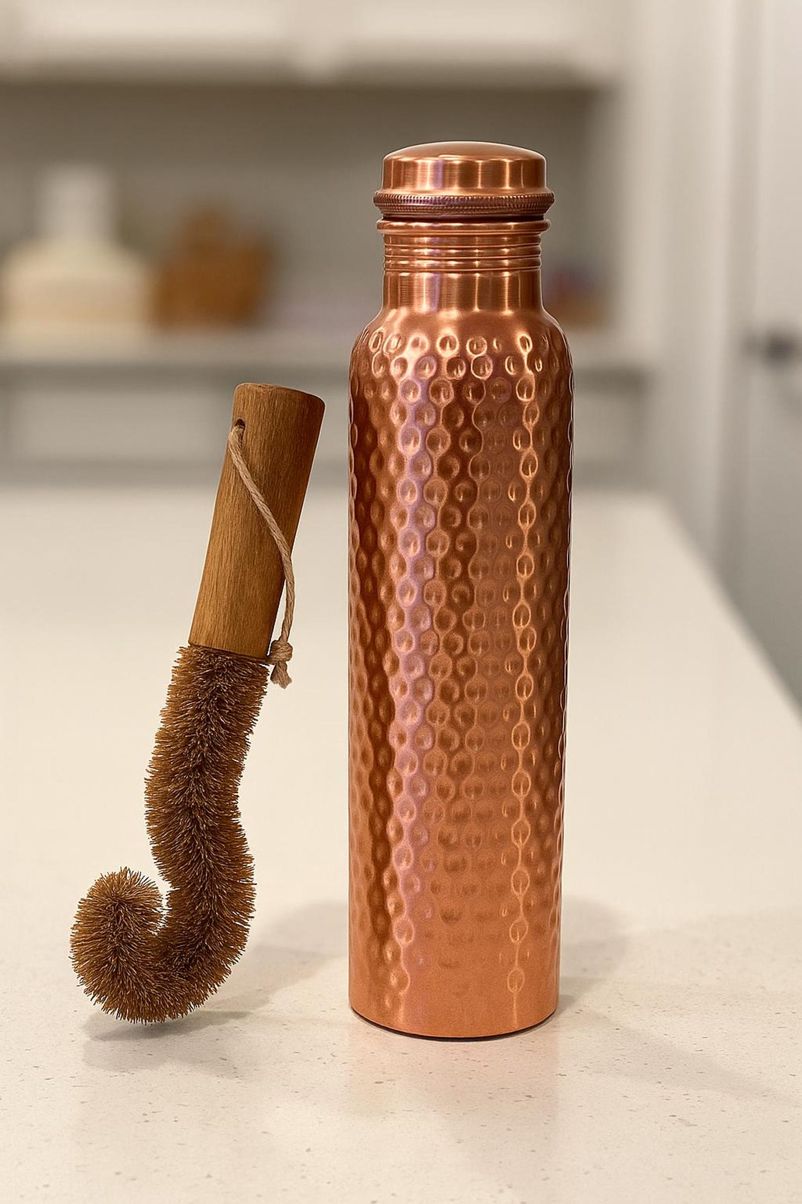 Hammered Copper Water Bottle 32oz