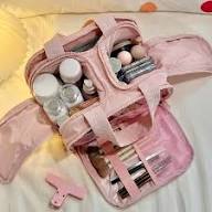 Solid Color Makeup Bag Women's Large Capacity Skincare Storage Bag