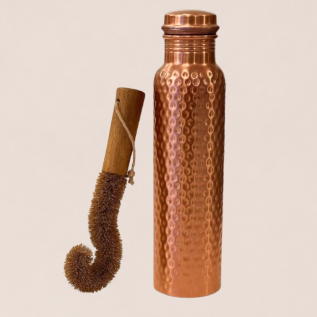 Hammered Copper Water Bottle 32oz
