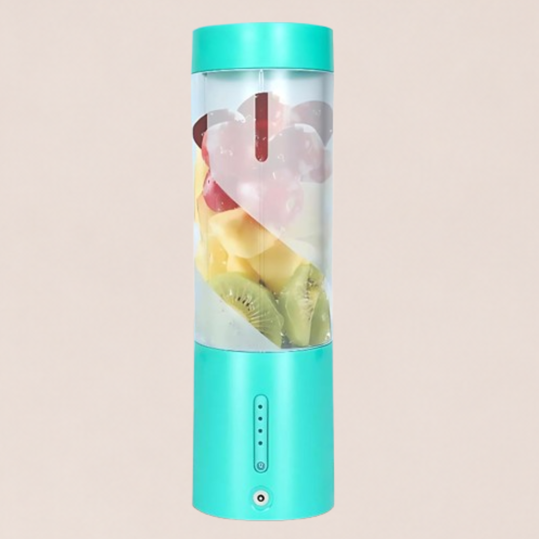 Portable Juicer Blender, USB Rechargeable Smoothie Maker with 6 Upgraded Blades and 4000mAh Battery, 450ml/15oz Capacity, Ideal for Smoothies, Protein Shakes, Travel and Office (Mint Blue)