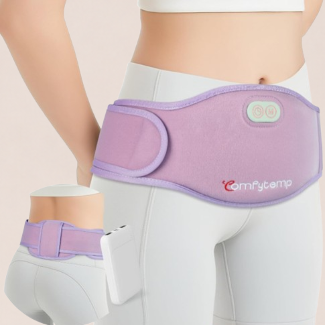 Comfytemp Portable Belly and Back Heating Pad for Period Soothing, FSA Eligible HSA Cordless Dual-Zone Menstrual Heating Pad Wearable Belt for Abdomen Waist, 3 Timer&Heat, Girl Women Mother Daughter