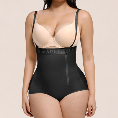 SHAPELLX Tummy Control Shapewear for Women Fajas Colombianas Body Shaper Side Zipper High Waisted Panties (6X-Large Black)