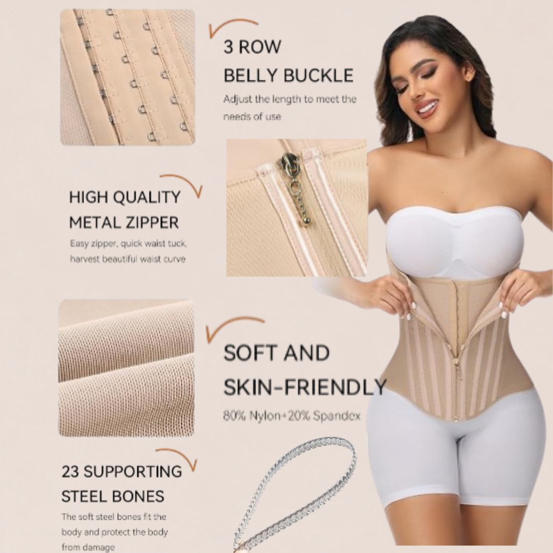 ZOI® Curved Boned Waist Trainer High Compression Tiny Waist Corset